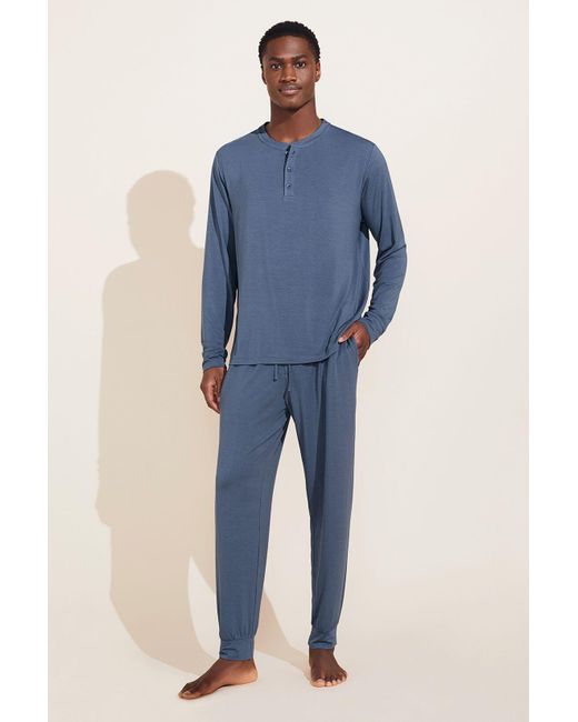 Eberjey Synthetic Henry Tm Modal Long Pj Set in Blue for Men Lyst
