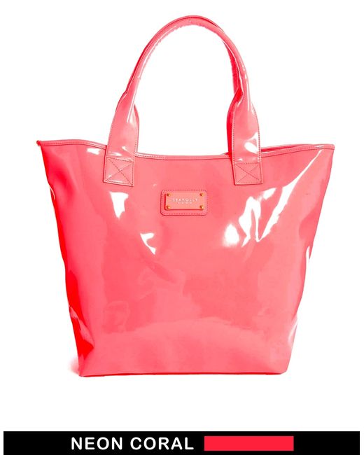 Seafolly Pink Beach Tote Bag in Coral
