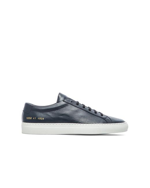 Common Projects Achilles Original Leather Low Top Sneakers in Blue