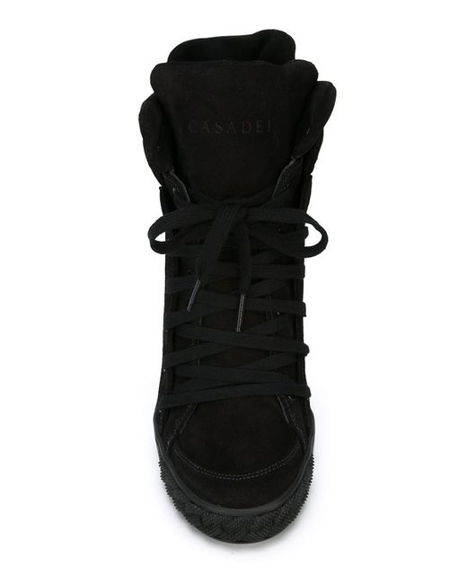 Casadei Black Concealed Wedge Sneakers