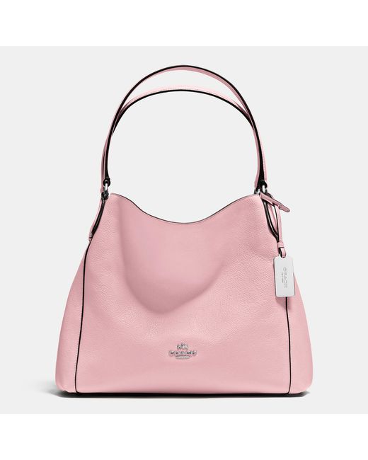COACH Pink Edie Shoulder Bag 31 In Refined Pebble Leather