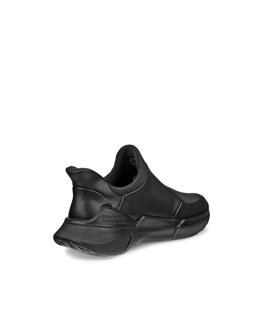 Ecco Black Slip-on Athleisure Leather Shoes