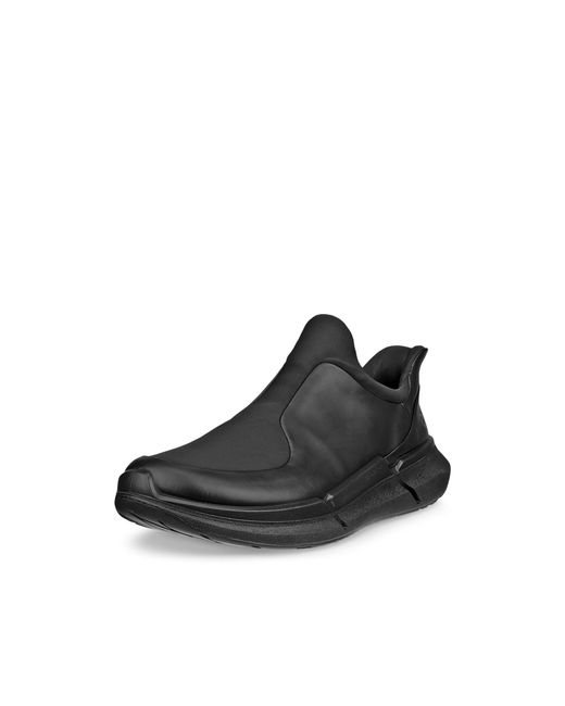 Ecco Black Slip-on Athleisure Leather Shoes