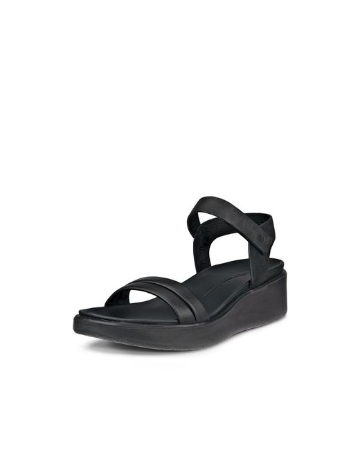 Ecco Black Flowt Lx Wedge Sandals Size