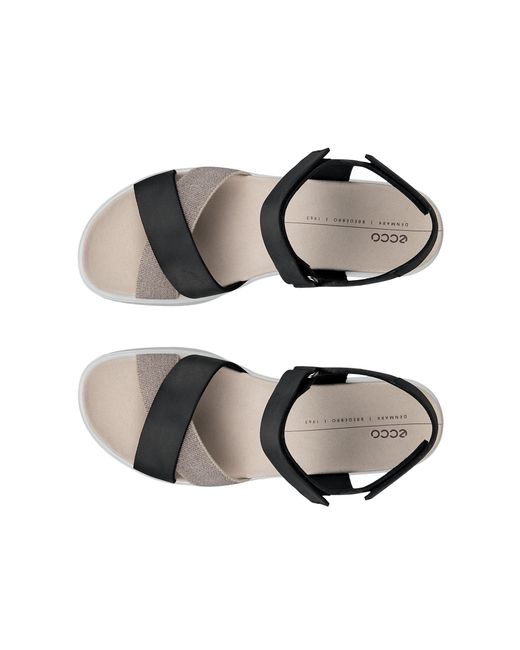 Ecco White Flowt Wedge Lx