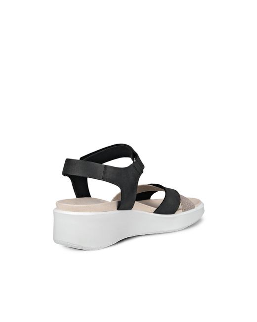 Ecco White Flowt Wedge Lx