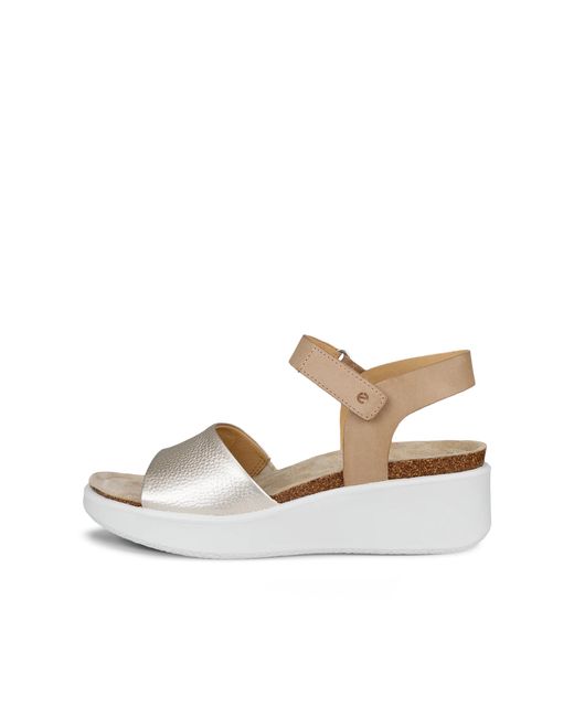 Ecco Metallic Flowt Wedge Cork