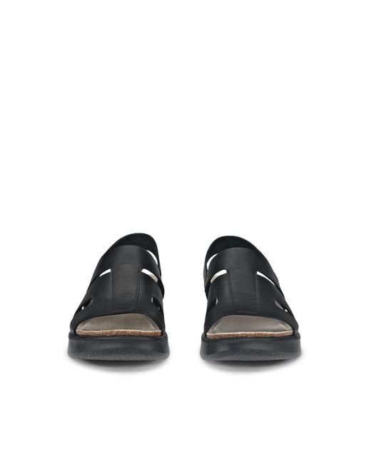 Ecco Black Flowt Wedge Cork