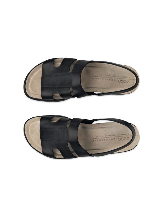 Ecco Black Flowt Wedge Cork