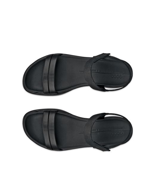 Ecco Black Flowt Lx Wedge Sandals Size