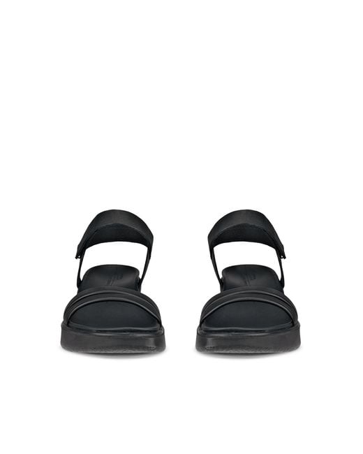 Ecco Black Flowt Lx Wedge Sandals Size