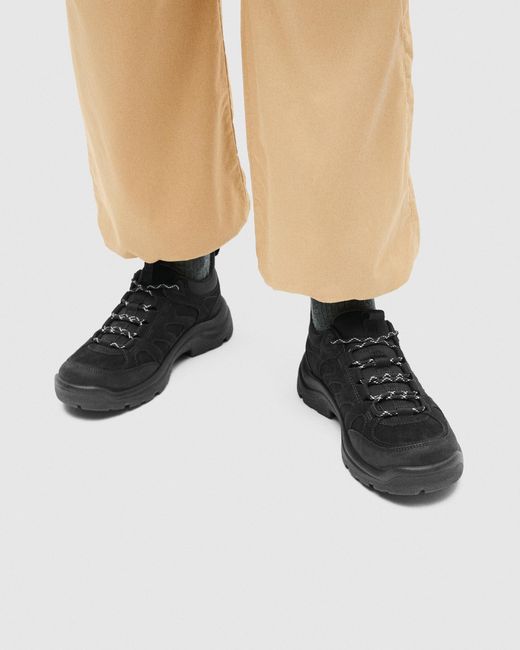 Ecco Black Premium Leather Waterproof Outdoor Shoes