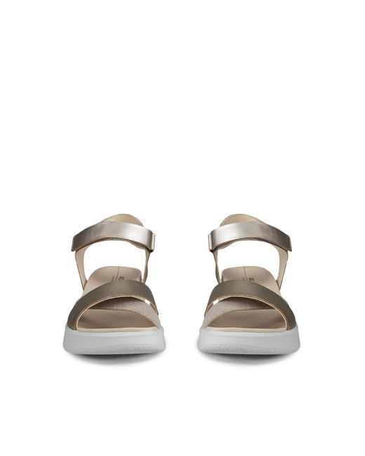 Ecco White Flowt Wedge Lx