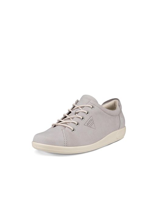 Ecco White Soft 2.0-Damen Sneaker Aus Nubukleder