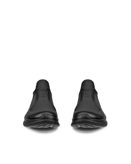 Ecco Black Slip-on Athleisure Leather Shoes
