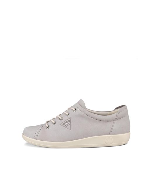 Ecco White Soft 2.0-Damen Sneaker Aus Nubukleder