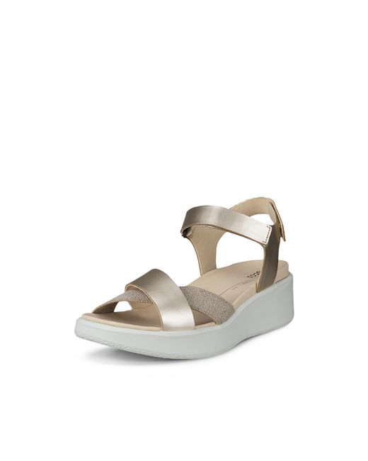 Ecco White Flowt Wedge Lx