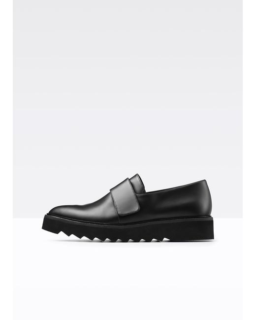 black suede platform loafers