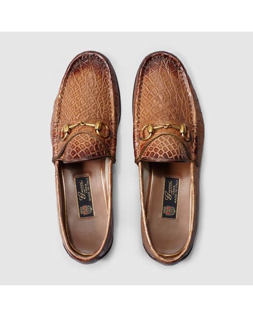 Gucci crocodile horsebit loafers sale