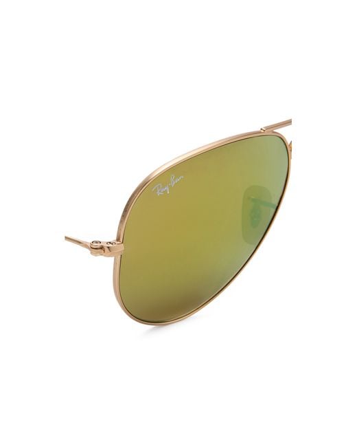 Rayban Flash Lens Matte Aviator Sunglasses Matte Silver/brown Pink