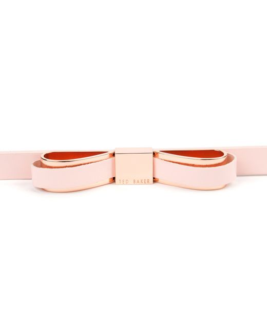 Ted Baker Pink Skinny Bow Belt