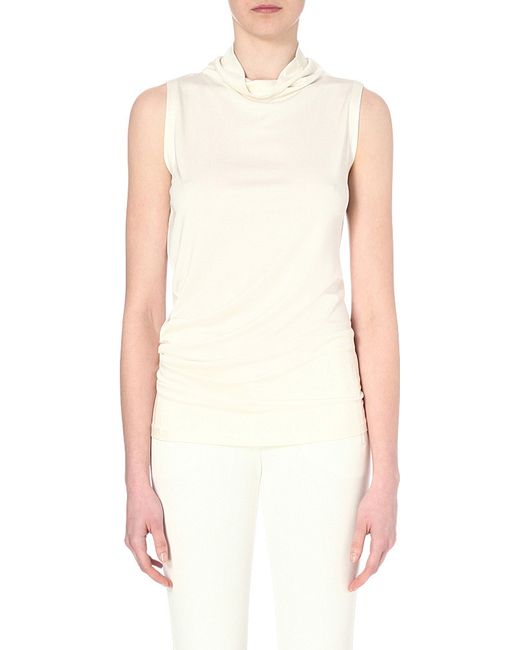 Joseph Sleeveless High-neck Silk Top in White (021offwhite ...