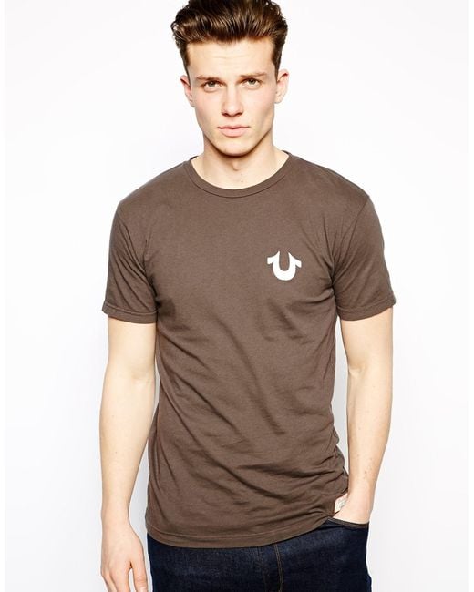 True Religion Gray T-shirt Horseshoe Logo for men