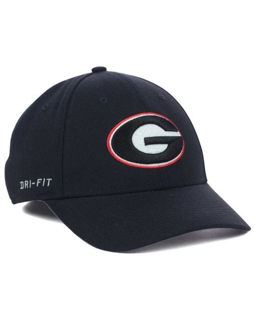Nike Black Georgia Bulldogs Dri-Fit Swoosh Flex Cap for men
