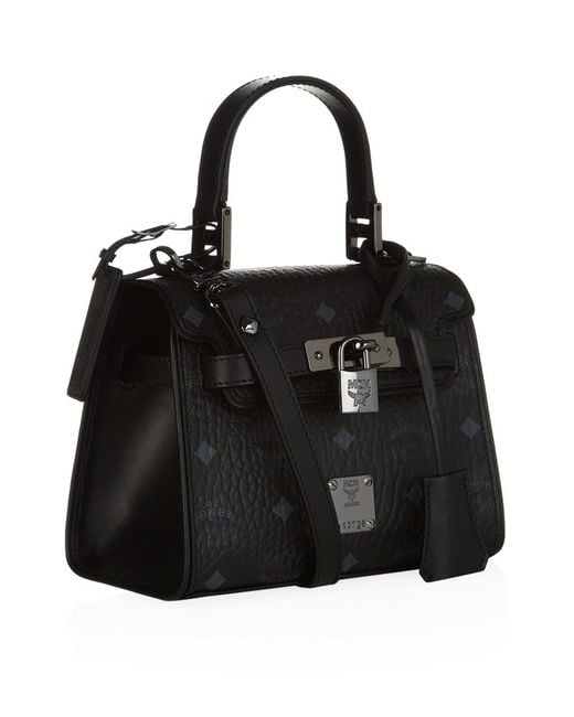 MCM Heritage Mini Satchel in Black Lyst UK