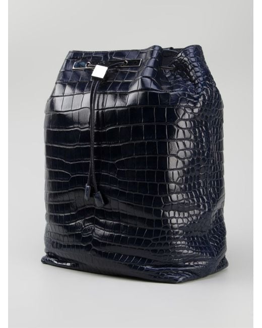 The Row Alligator Backpack in Black Lyst