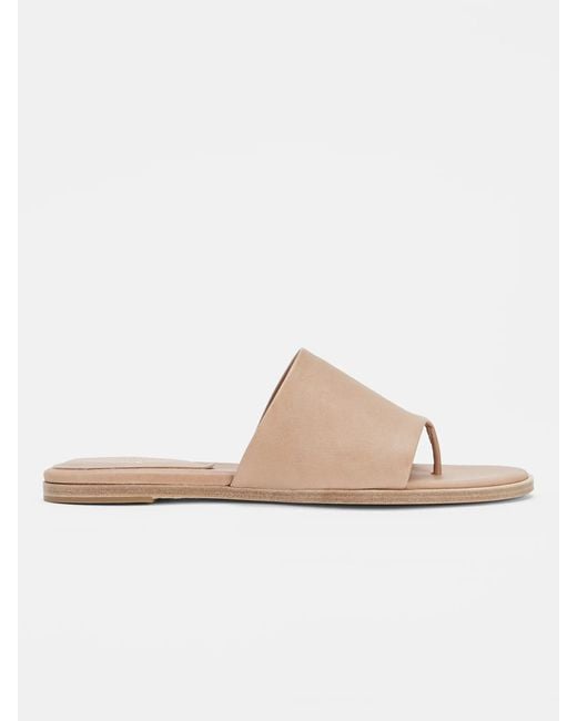 Eileen Fisher White Edge Leather Slide Sandal
