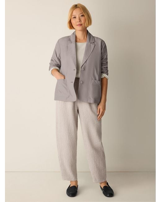 Eileen Fisher Natural Light Cotton Nylon Blazer