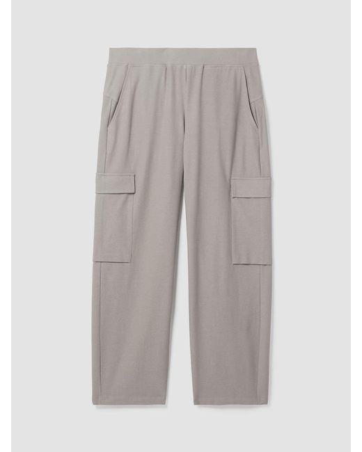 Eileen Fisher Gray Washable Stretch Crepe Cargo Pant