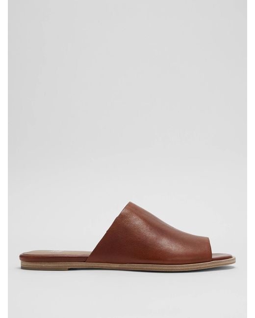 Eileen Fisher Brown Class Leather Slide Sandal
