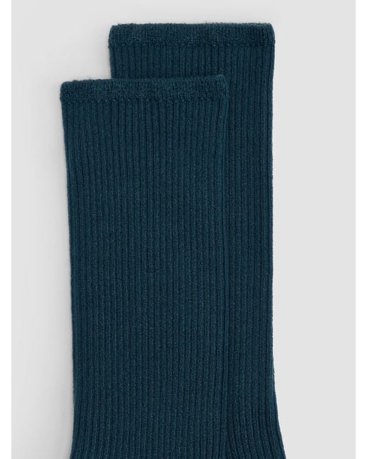 Eileen Fisher Blue Ribbed Knit Trouser Sock