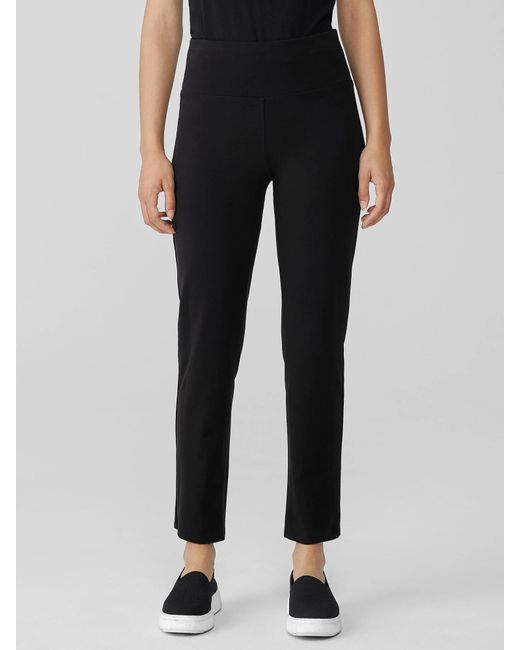 Eileen Fisher Pima Cotton Stretch Jersey High-waisted Pant in