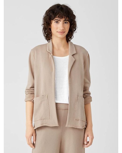 Eileen Fisher Natural Lightweight Organic Cotton Terry Blazer
