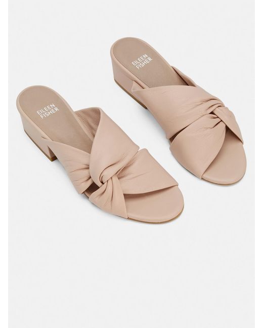 Eileen Fisher Pink Petula Washed Leather Slide