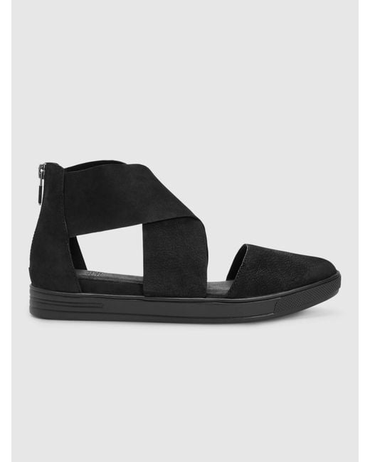 Eileen Fisher Black Carver Tumbled Nubuck Sneaker Sandal