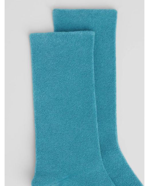 Eileen Fisher Blue Loopy Terry Cotton Crew Sock