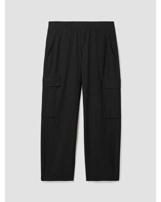 Eileen Fisher Black Washable Stretch Crepe Cargo Pant