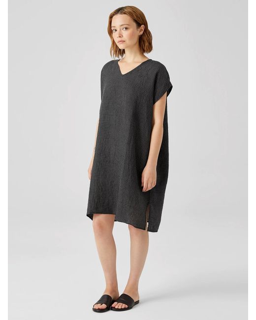 Eileen Fisher Women's Black Puckered Organic Linen V-neck Dress - www.rajagirimanappuram.com Eileen Fisher Women's Black Puckered Organic Linen V-neck Dress - www.rajagirimanappuram.com