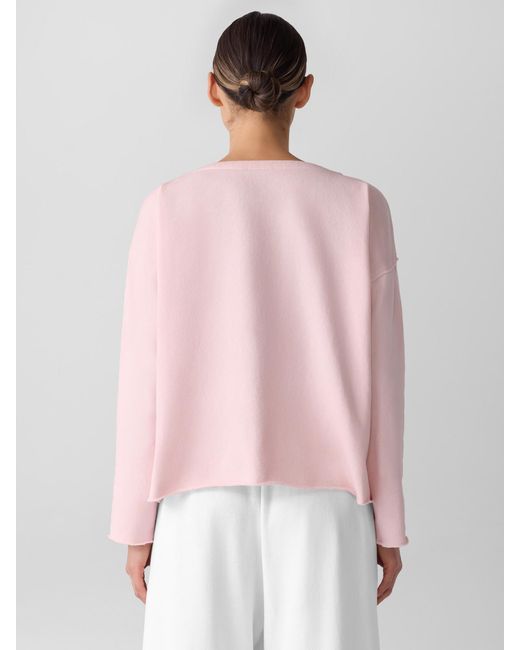 Eileen Fisher Pink Lightweight Organic Cotton Terry Box-top