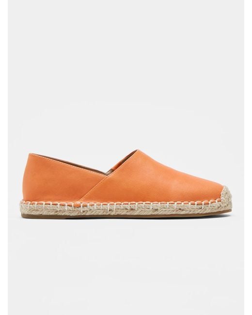Eileen Fisher Orange Myth Leather Espadrille Flat
