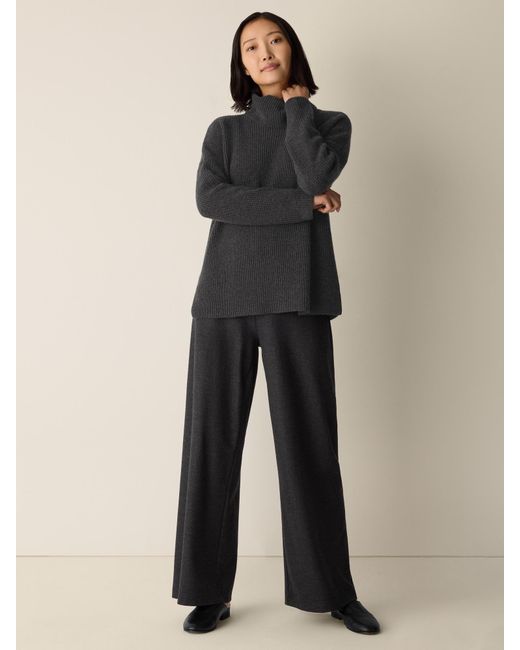 Eileen Fisher Gray Recycled Wool Cashmere Turtleneck Top