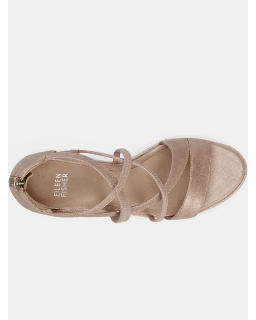 Eileen Fisher Pink Wanda Tumbled Nubuck Espadrille