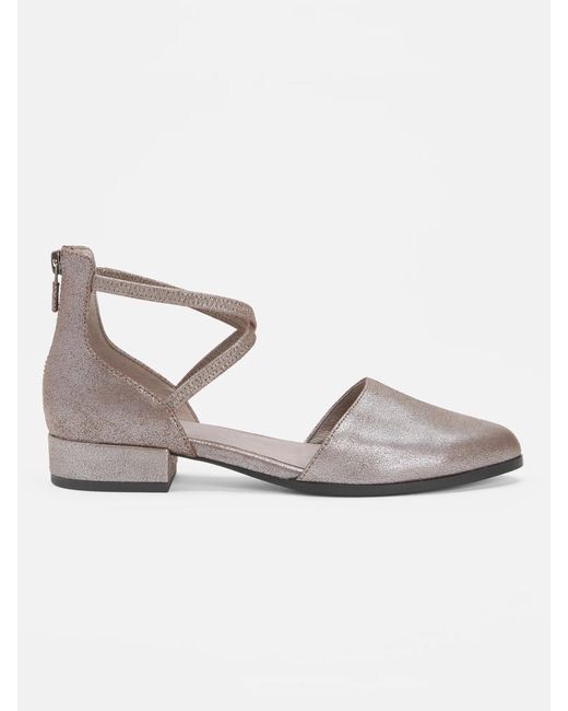 Eileen Fisher Metallic Lyton Suede Ankle Strap Flat