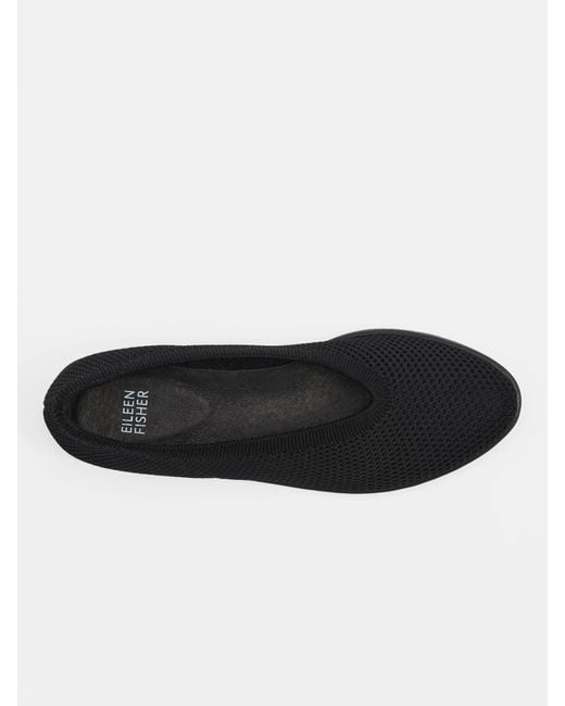 Eileen Fisher Black Heaven Stretch Knit Wedge Ballet Flat