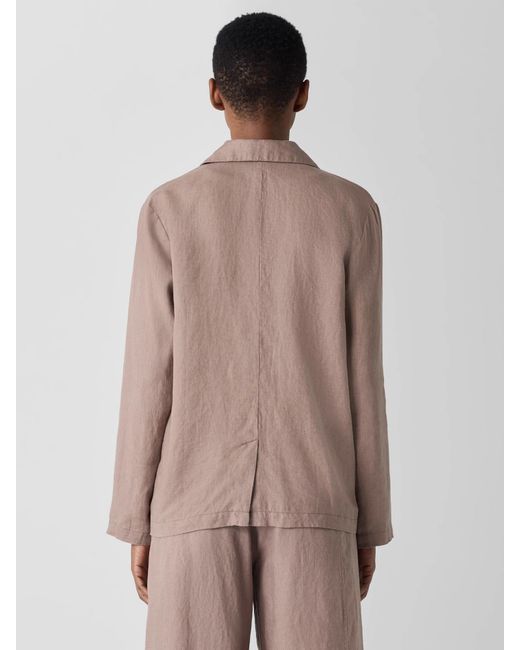 Eileen Fisher Natural Organic Linen Double-breasted Blazer