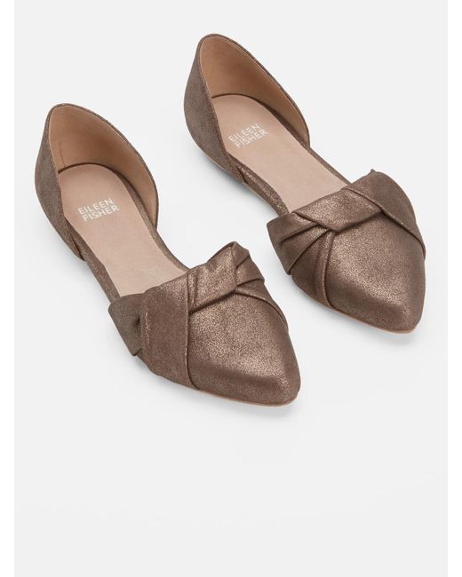 Eileen Fisher Brown Fuller Suede D'orsay Flat